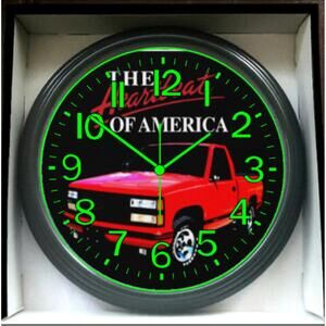 1990 Chevy Chevrolet Truck Glow In The Dark Wall Clock New!